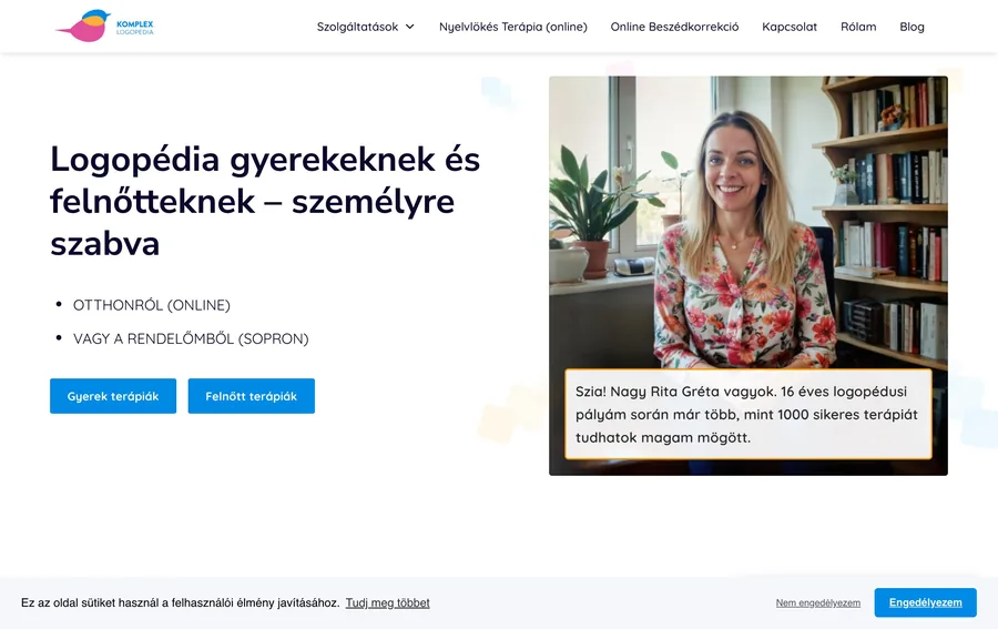 Komplex Logopédia — weboldal referencia